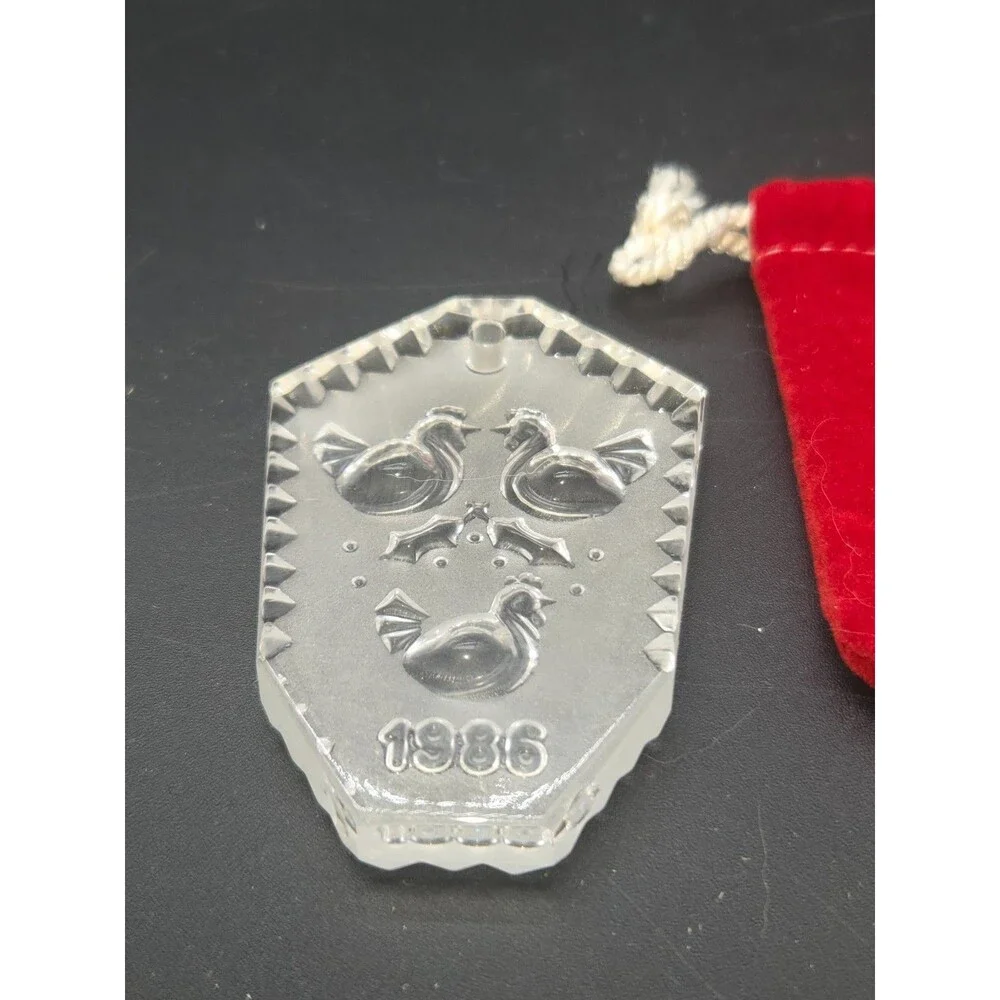 Waterford Crystal 1986 Three French Hens 12 Days Of Christmas Ornament w Box